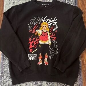 Lane Seven Men's Black Anime Graphic Sweatshirt Sz M Activewear Outdoor Street